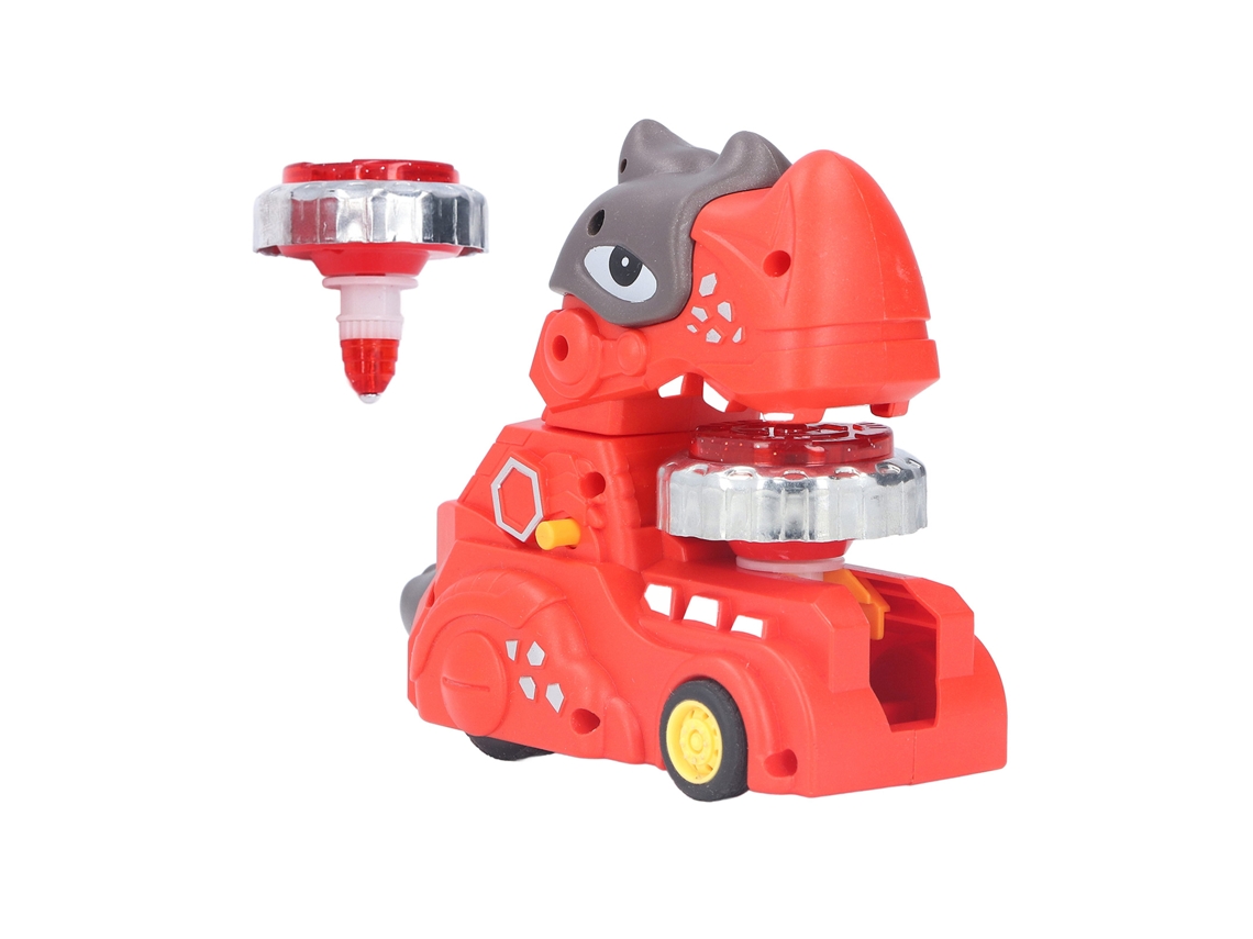 Ats-juguete De Dinosaurio Transformable Con Luz Y Giroscopio De Aleación, Vehículo Rojo, Juguete De Dinosaurio Que Se Transforma En Coche