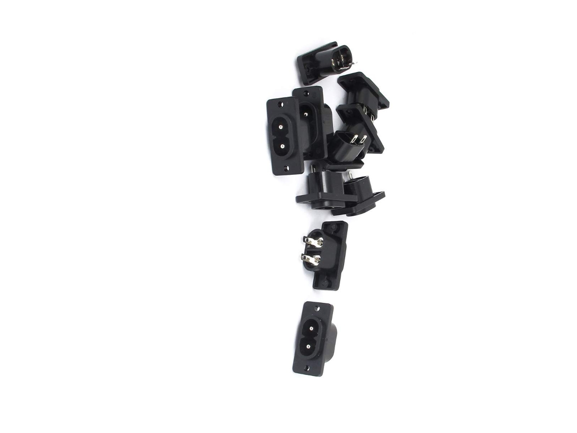 Adaptador De Corriente Iec320 C8 De 2 Terminales, 10 Ac250 V/10 A - Base De Entrada