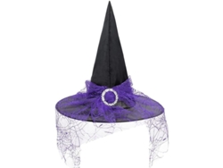 Sombrero De Bruja Para Mujer Para Halloween Con Cuello De Encaje - Accesorio De Disfraz Para Fiestas