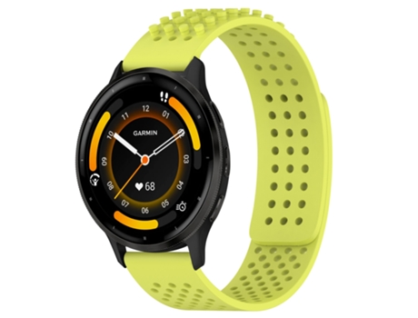 Correa de reloj inteligente para Garmin Venu 3 de 22 mm con orificios transpirables y puntos de silicona 3D (verde lima)