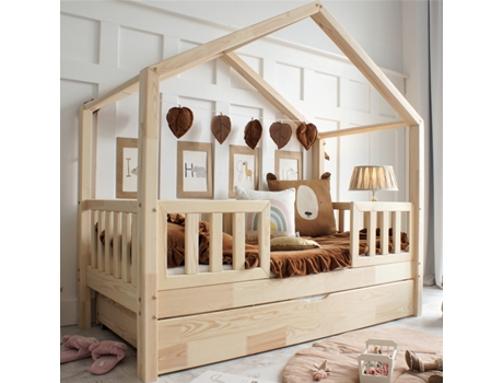 Barreras de Cama Somier Lamas Cajón Roxane PETITS-MEUBLES Beige Madera (90x190)