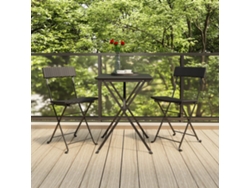 Sillas de bistró plegables de dos piezas DKD Home Decor en mimbre negro y acero