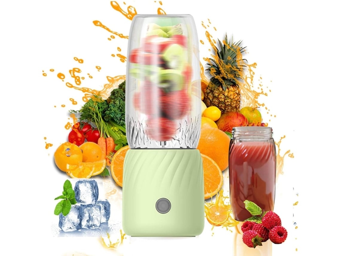Exprimidor de frutas pequeño recargable multifuncional portátil Facpoet de 350 ml