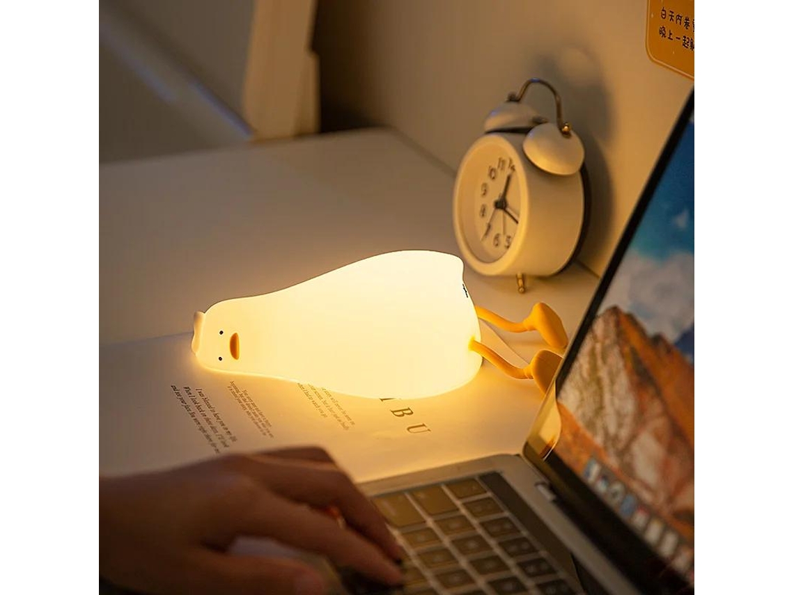 (pato Acostado) Luz Nocturna Led De Silicona Con Sensor Táctil
