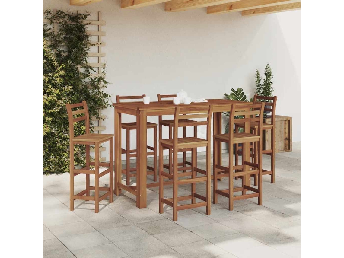 Mesa de bar de madera maciza de acacia, 150 x 70 x 105 cm, DKD HOME DECOR
