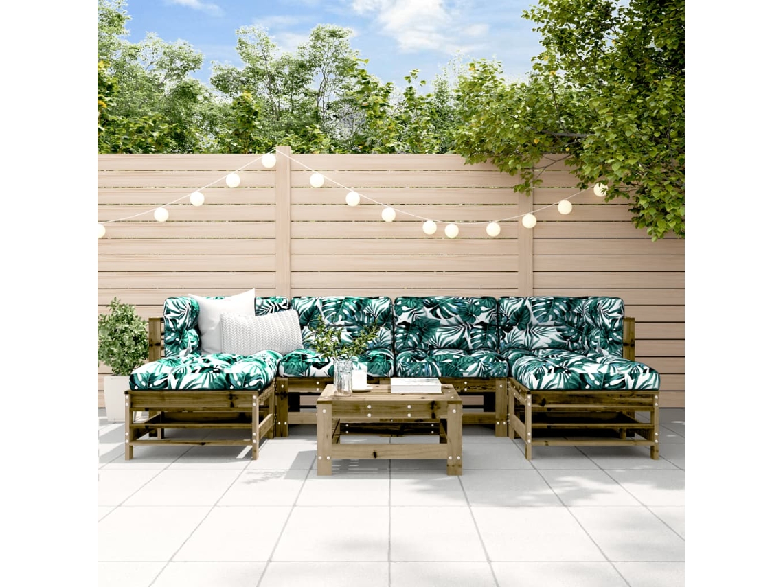 Conjunto de salón de jardín de 7 piezas DKD Home Decor en madera de pino impregnada