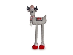 Renas de Navidad 1 M Vermelho Cinzento Tecido Blanco