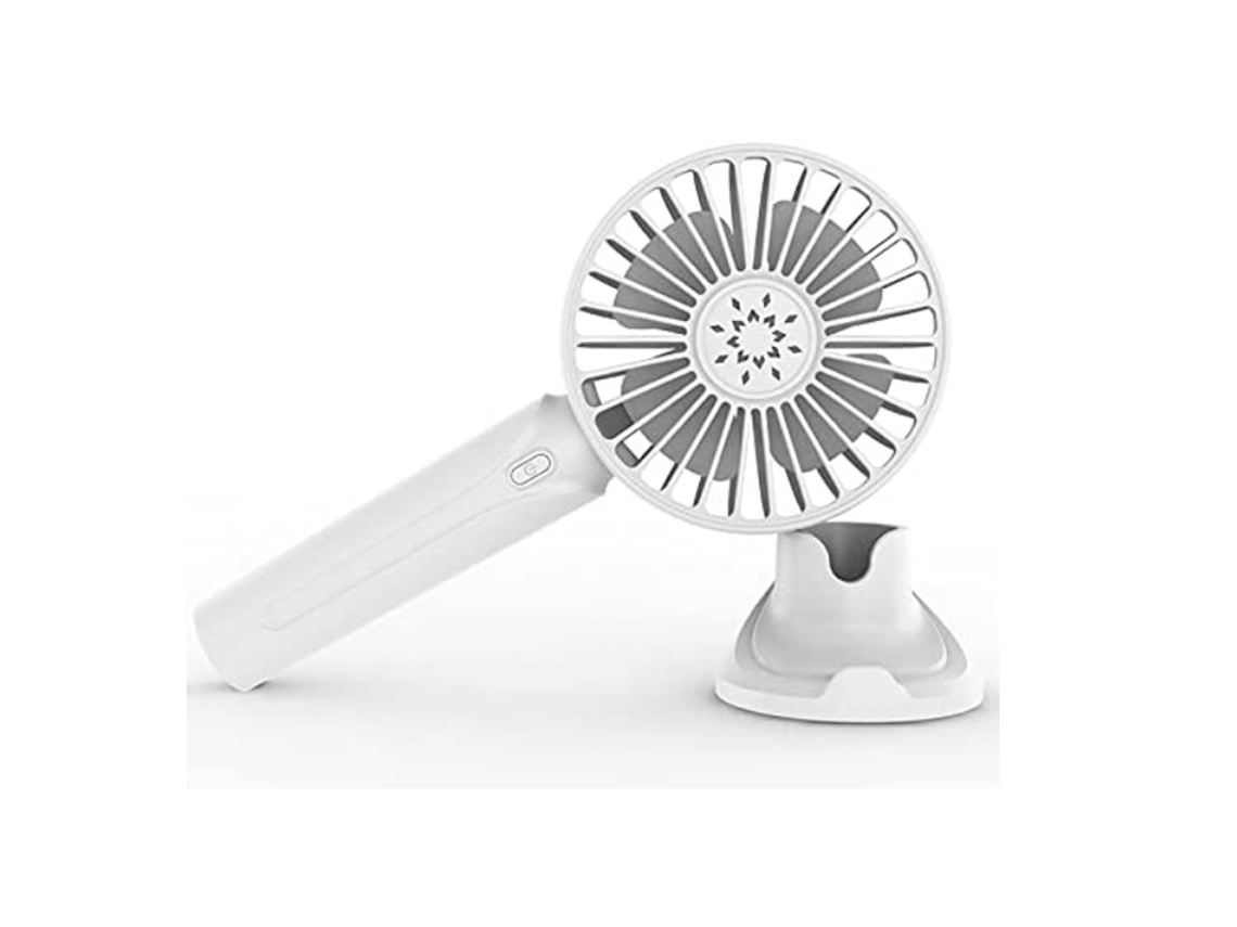 Ventilador portátil de bolsillo, mini ventilador de mano de 2000 mAh, funciona con batería USB, recargable por USB, Yizhood (blanco)