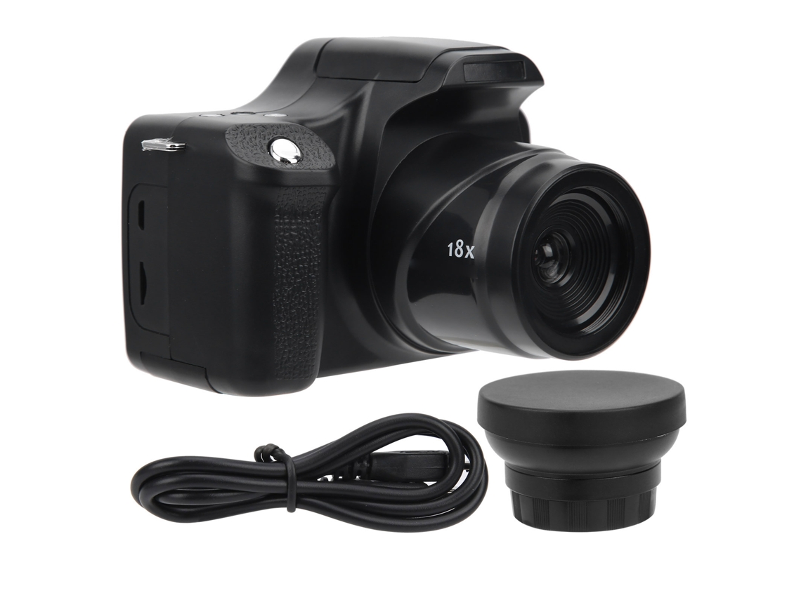 Cámara Digital Slr Hd Con Pantalla Lcd 3.0 Pulgadas Zoom 18x Lente Gran Angular Estándar Portable