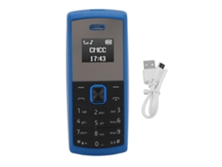 Bm01 Telefone Móvel Mais Pequeno 2 Em 1 Com Fone De Voz Bt Suporta Dual Sim Cartão Gsm Azul