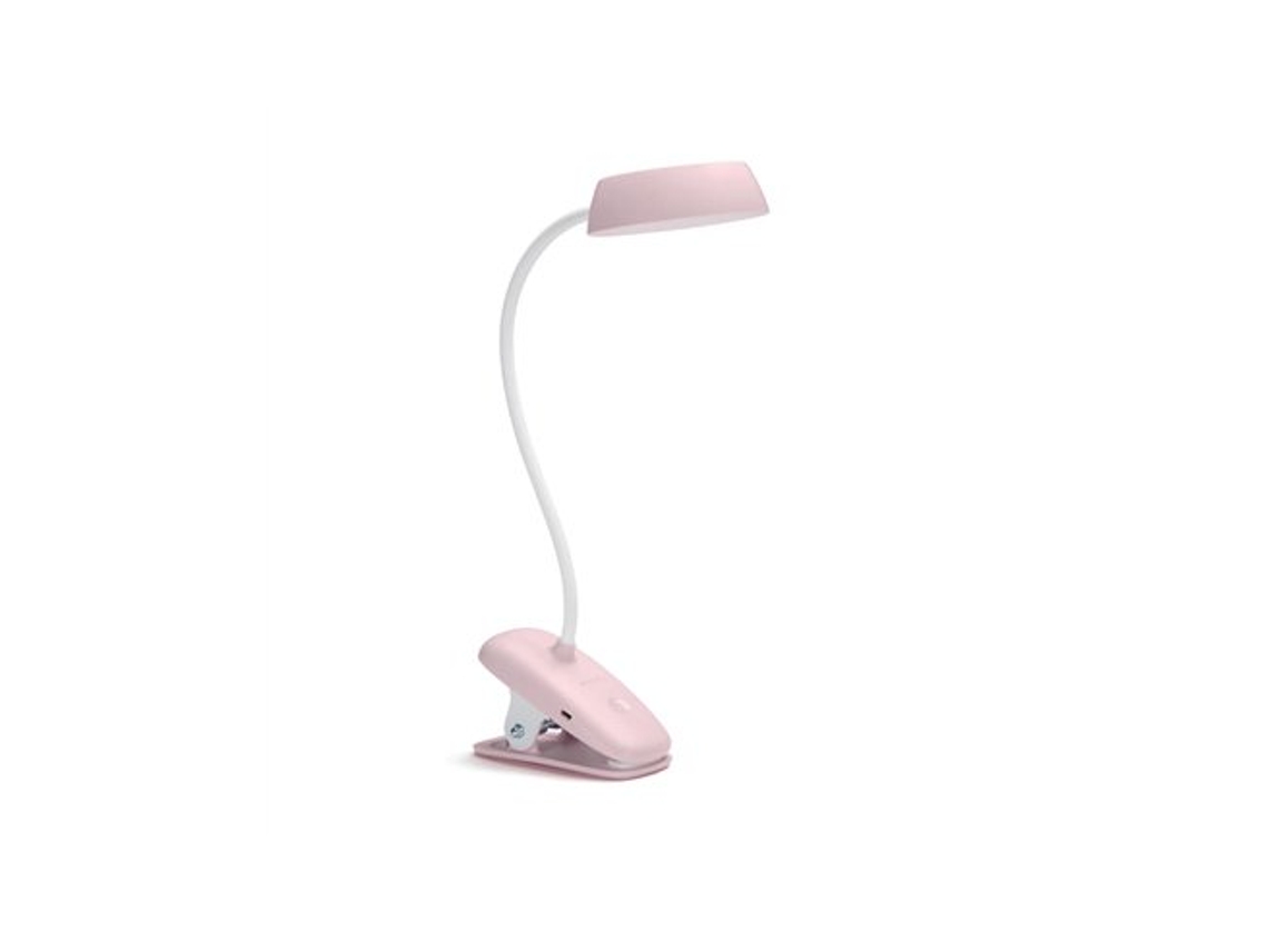 Flexo LED recargable con abrazadera IP20 380x99x290mm Color rosa Philips (3w 4000k 175lm)