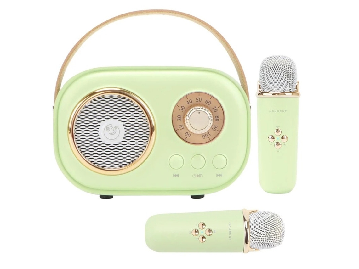 Mini máquina de karaoke para niños, altavoz Bluetooth portátil con 2 micrófonos inalámbricos, juguetes para niños, regalos Yizhood
