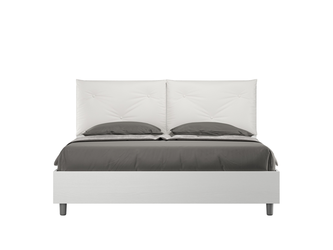 Cama Contenedor Cojines Símil Egos ITYHOME Piel Sintética Blanco (160x200)