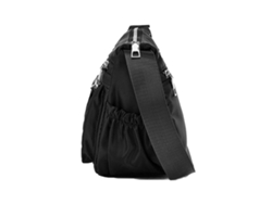 Bolso De Hombro Romboidal De Nailon Negro De Gran Capacidad Con Cremallera Para Viajes Al Aire Libre.