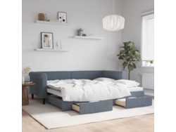 Sofá Cama Nido Con Cajones Terciopelo Gris Oscuro 90x200 Cm