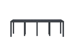 Mesa de jardín antracita 250 x 100 x 73 cm Patas de mimbre MAISON EXCLUSIVE