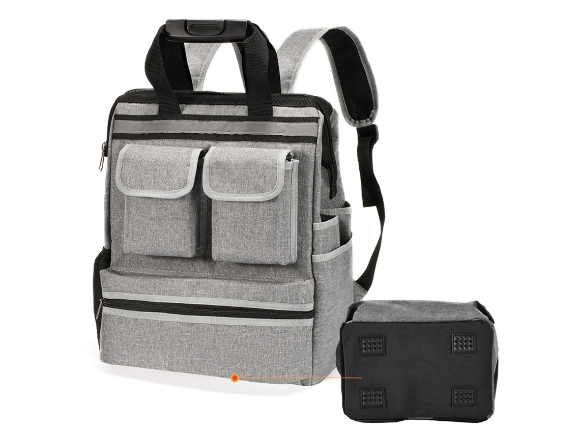 Esta Mochila Para Herramientas Gris, Resistente, Multifuncional Y De Gran Capacidad Es Una Opción Ideal Para Reparaciones Eléctricas.