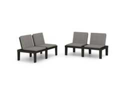 Maison Exclusive - Bancos De Jardín Con Cojines 2 Unidades Plástico Gris