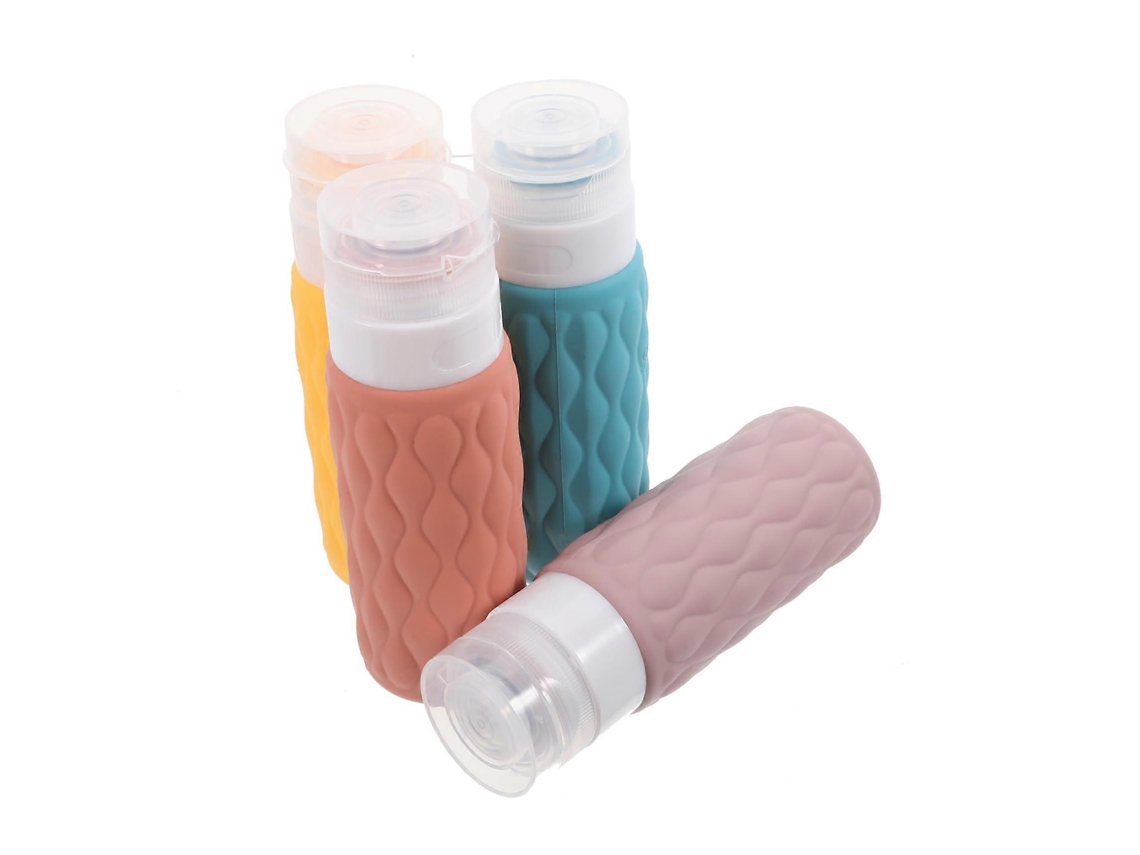 Botellas de viaje recargables, paquete de 4 dispensadores de champú espumoso, 100 ml, botellas compactas de silicona para champú y acondicionador Rosewell