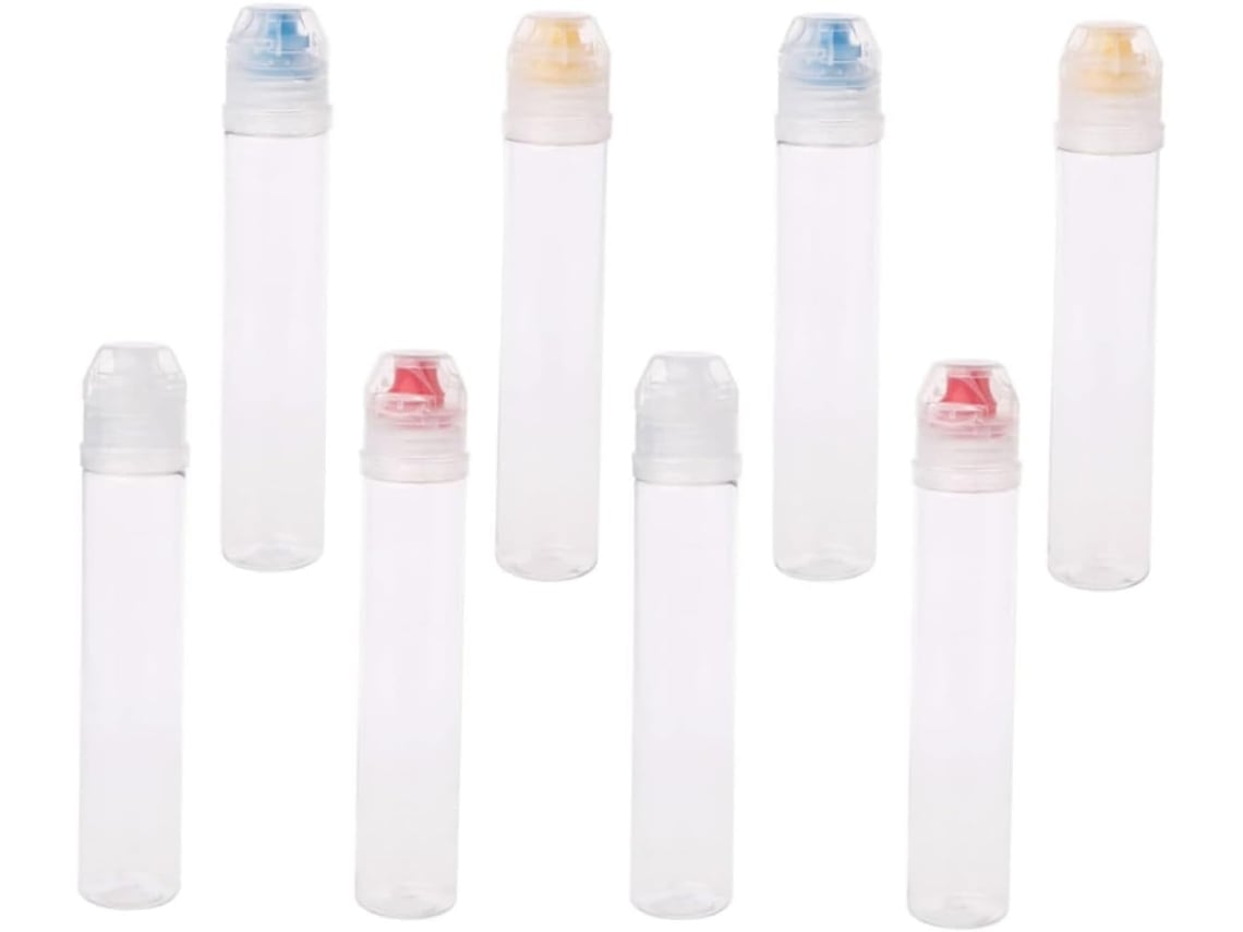 Juego De 8 Botellas De Plástico Reutilizables Para Salsa, Flexibles, Portátiles Y Ligeras, Fáciles De Usar.