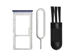 Conjunto Bandeja Cartão Sim Com Pino Ejeção E Escova Para Redmi Note 8 Pro Azul