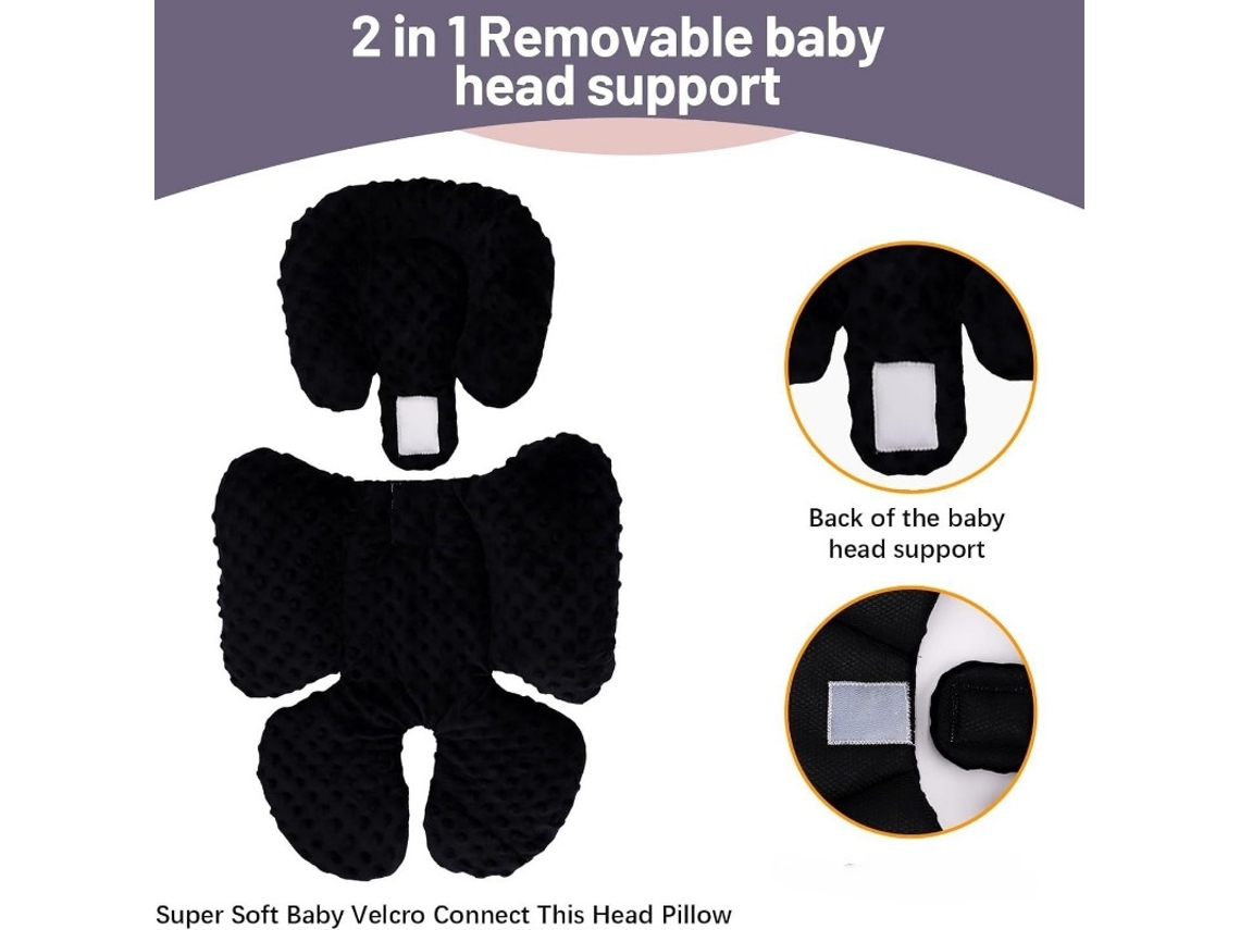 Cojín para asiento de cochecito de bebé, cojín protector para asiento de coche infantil, protección de doble cara DIGITALLAB Negro