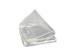 Lona transparente con borde reforzado para uso en todas las estaciones, cubierta de vinilo PVC transparente resistente al agua con ojales para aplicaciones multiuso.