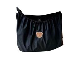 Bolsa Minimalista Elástica De Gran Capacidad Para Cochecito De Bebé, De Fibra De Poliéster Negra.