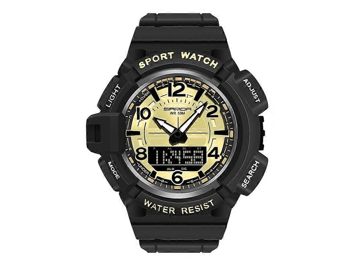 Reloj electrónico Sanda 3101 para hombre con doble pantalla y temporizador luminoso Hengrongshen