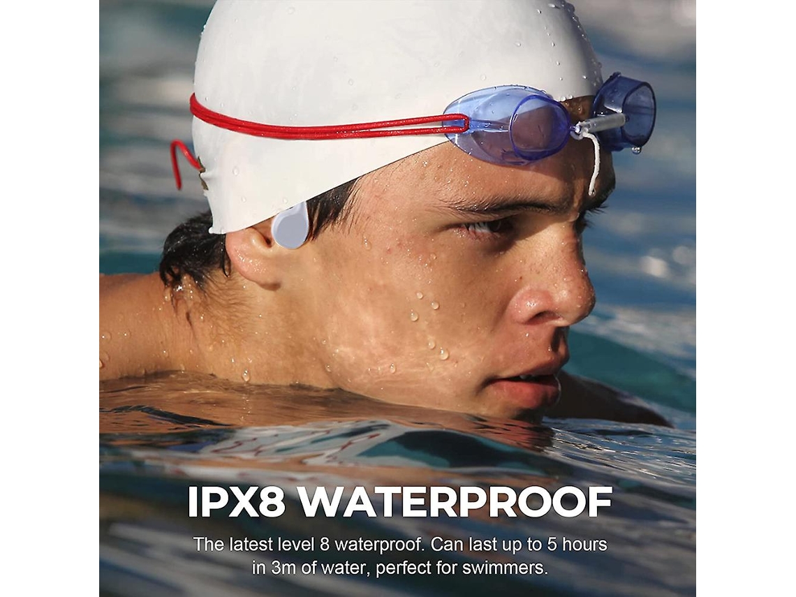 Auriculares Conducción ósea impermeable Ipx8 natación con reproductor de  MP3 incorporado 32G memoria naranja blanco