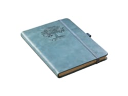 Agenda con estampado de árboles y engrosamiento cian