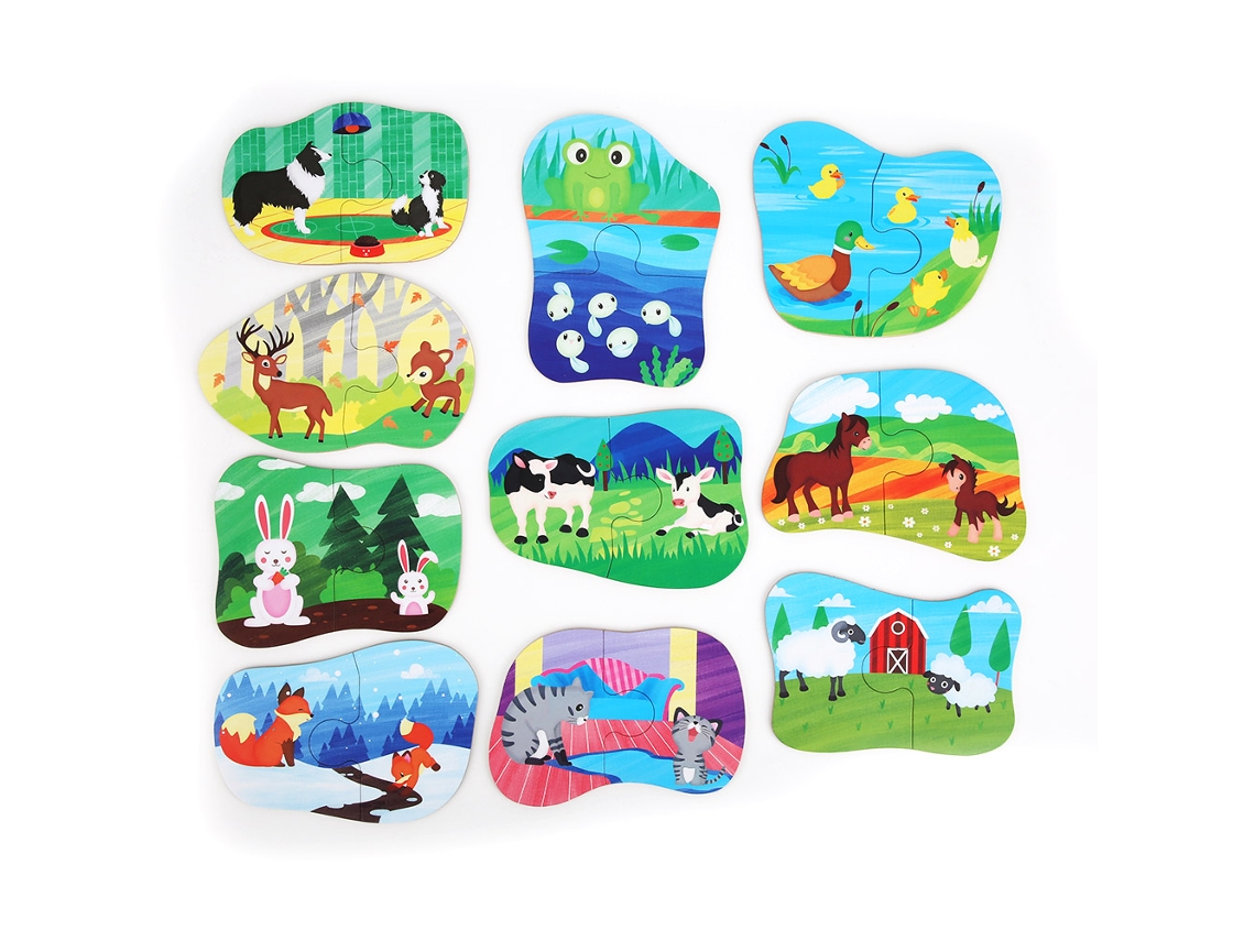 Ats-juguete De Rompecabezas De Madera Infantil Animales Para Niños Juego De Emparejamiento Educatsivo Temprano Regalo De Juguete Para Niños
