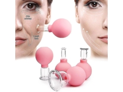 4 Ventosas De Goma Para Masaje Facial Y Corporal Con Efecto Lifting Qrh