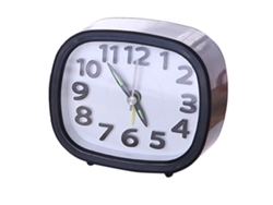 Mini Despertador Cuadrado Negro Silencioso Para Mesita De Noche, Reloj De Escritorio Decorativo Sencillo.