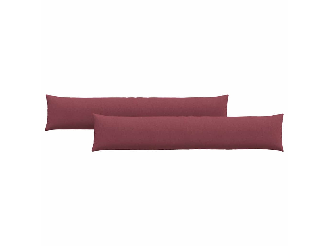 Cojines De Sofá 2 Uds Rojo Vino 200 X 40 Cm Tela