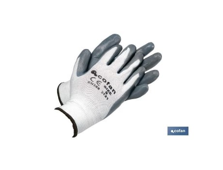 Guante 100% poliest.impreg. nitrilo gris t-10 caja 12 unid.