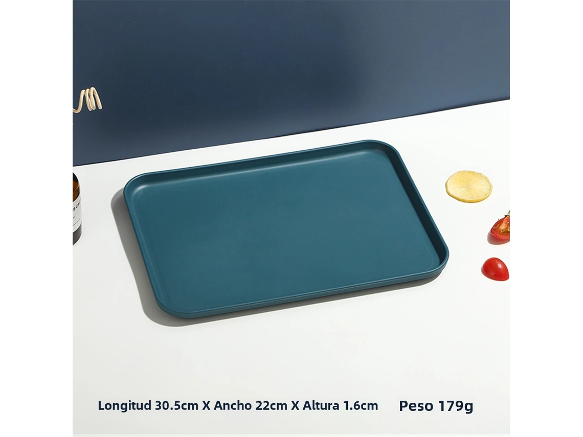 (azul Oscuro M) Bandeja Rectangular De Plástico Para Restaurantes Y Hogares, Utilizada Para Contener Té Y Vasos.