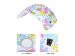 Lámpara LED UV de 36 W para uñas, secador de gel para uñas de manos y pies, luz blanca, patrón de flores, pintura artística, enchufe opcional para EE. UU./UE/RU/AU GOKOCO