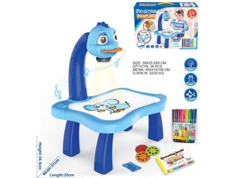 Blue1 Kit de Pintura Mesa de Dibujo para niños Juego Educativo Proyector Tablero de Dibujo Juego de Pintura