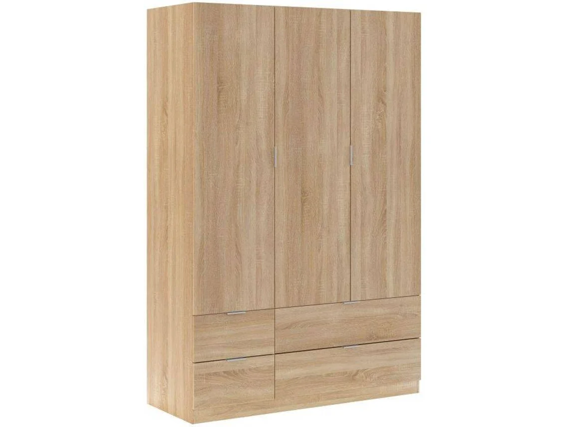Armario HABITDESIGN LCX (Roble - Melamina - 135x200x52 cm)