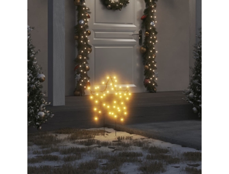 VIDAXL Estrella de luz decorativa Navidad con estacas 50 LED 29 cm