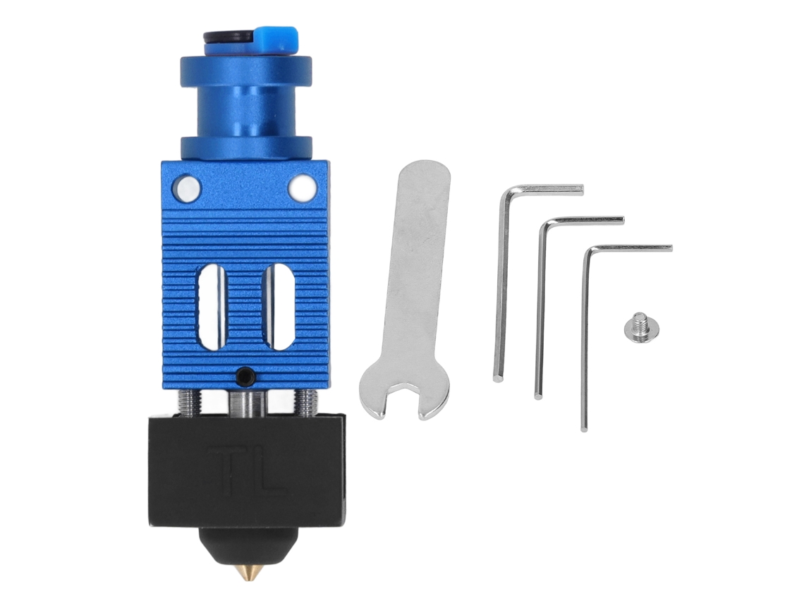 Kit de extrusor hotend de aluminio con boquilla de latón para impresora 3D Ender 3 S Pro, accesorios azules.
