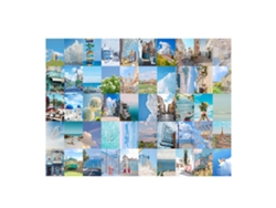 50 Pegatinas De Paisajes Naturales - Diseño Estético Para Scrapbooking, Diario, Portátil, Mochila - Azul
