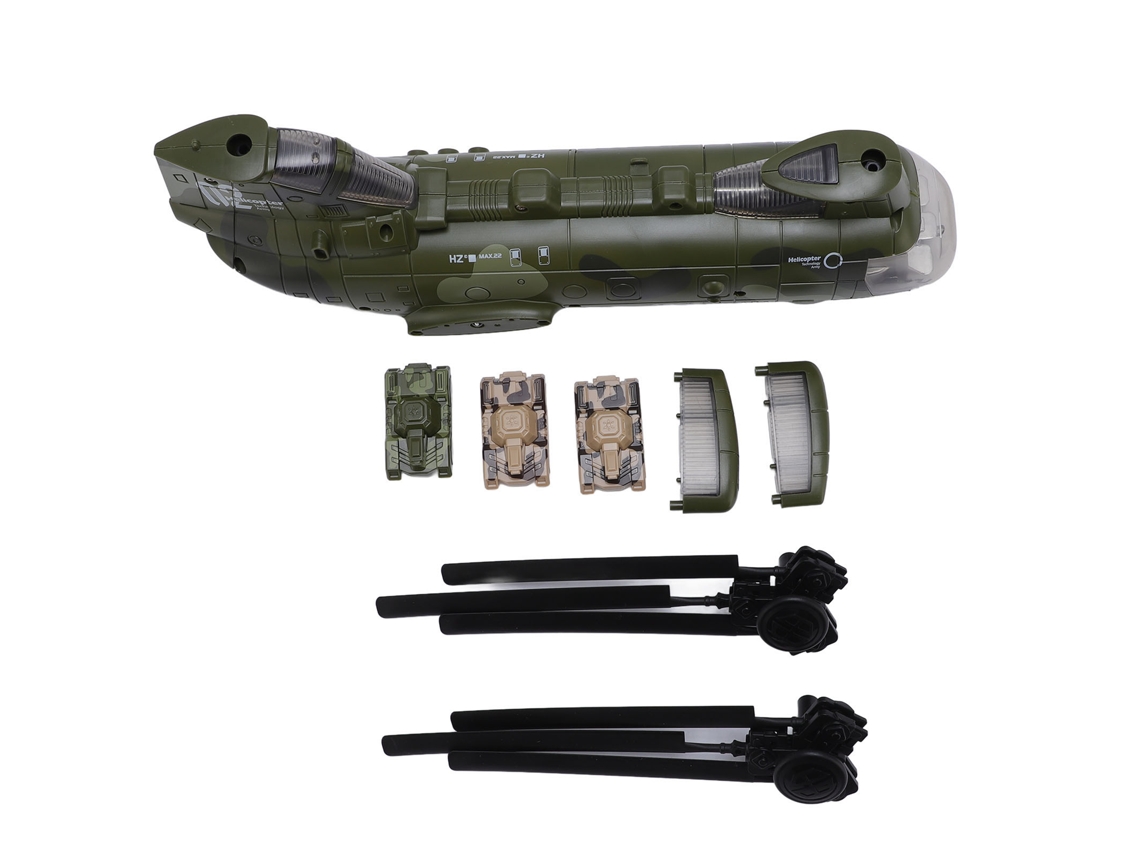 -juguete De Helicóptero De Transporte Con Luz Y Sonido, Helicóptero Eléctrico Para Niños, Color Verde