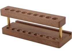 Besportble Estante De Almacenamiento De Madera Maciza De Nogal Negro Con Soporte Multifuncional Para Pincel...