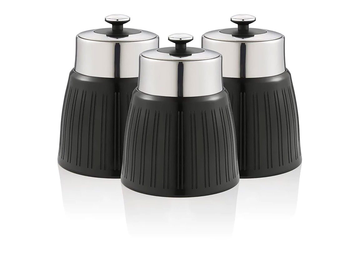 Botellas de Cocina SWAN 1,2L (15,6 x 15,6 x 17,3 cm - Plástico/Acero Inox. - Negro)