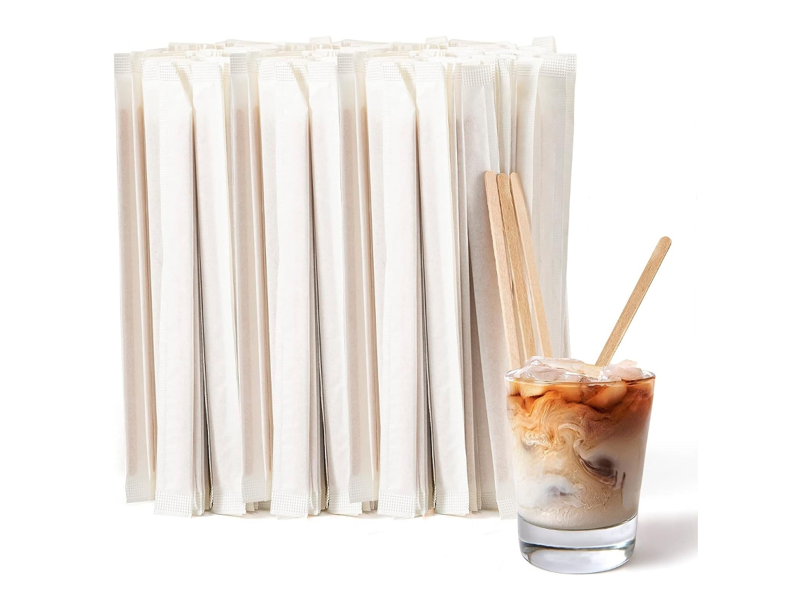 Pack Batidora de Café (100/200/500 Piezas), Batidoras Desechables de 14cm NEVEANCE