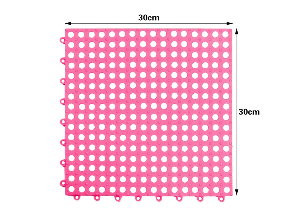 Juego de 2 alfombrillas de ducha cuadradas antideslizantes con diseño de puntos cilíndricos rosas