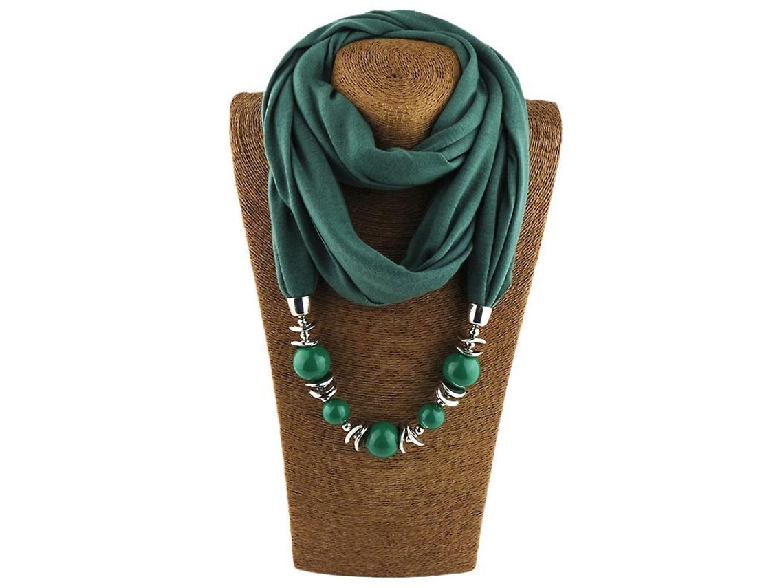 Collar con bufanda ligera de poliéster y pendientes de joyería étnica para mujer (modelo 2026).