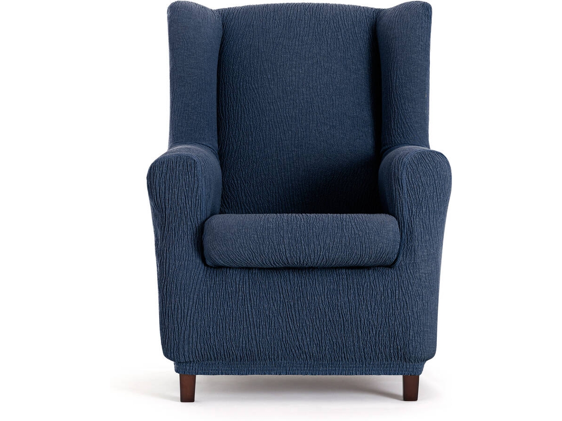 Funda de Sillón EYSA Premium Troya Tejido Elástico (90 x 80 x 100 cm - Poliéster y Algodón - Azul)